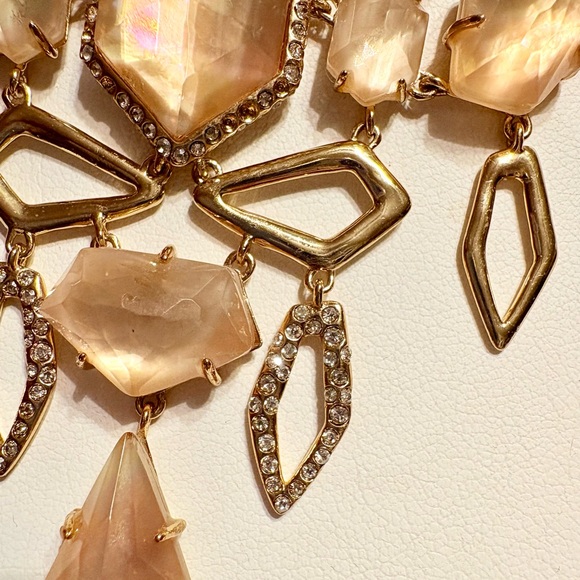 Alexis Bittar Gold Lucite and Crystal Bib Necklace - Picture 3 of 8